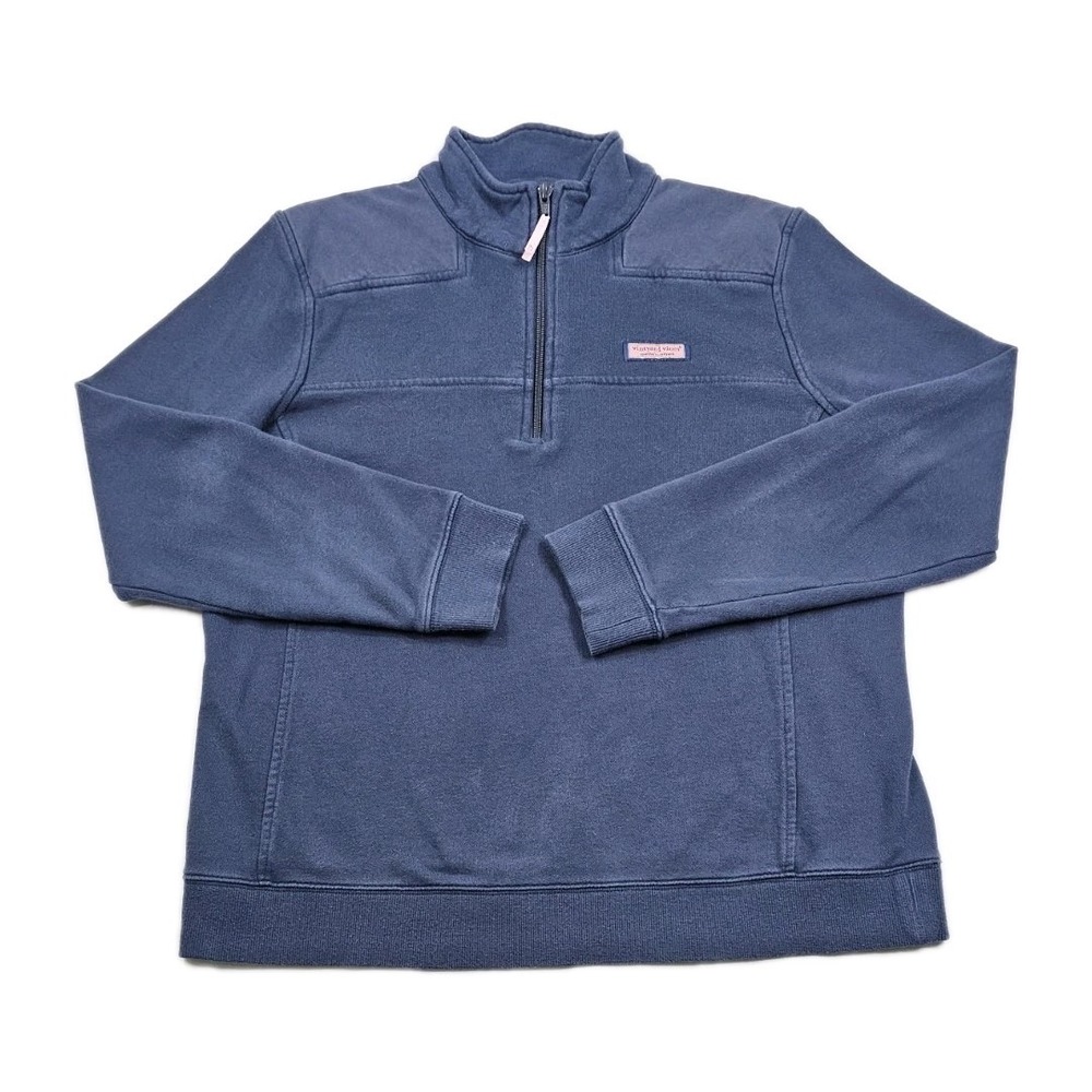 Vineyard Vines Womens Blue L Shep Shirt 1/4 Zip Pullover Soft Sweatshirt 2K6115